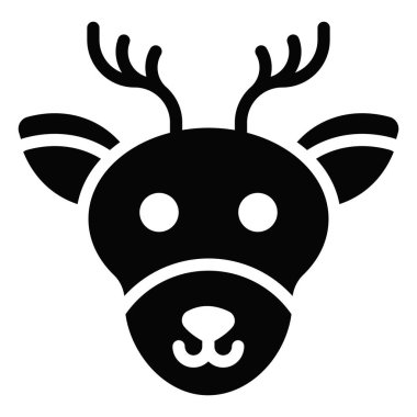 Ren geyiği ikonu, Noel ve kutlamalar. Sembol koleksiyonu. Düzenlenebilir vektör Tasarımı