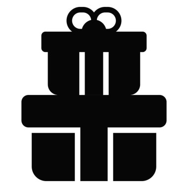 Hediye ikonu, Noel ve kutlamalar. Sembol koleksiyonu. Düzenlenebilir vektör Tasarımı