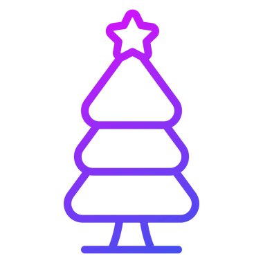 Çam çizgisi ikonu, Noel ve kutlamalar. Taslak sembol koleksiyonu. Düzenlenebilir vektör Tasarımı