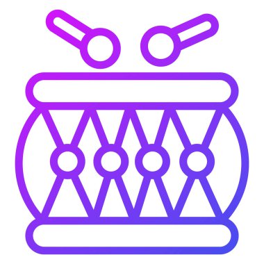 Davul hattı ikonu, Noel ve kutlamalar. Taslak sembol koleksiyonu. Düzenlenebilir vektör Tasarımı