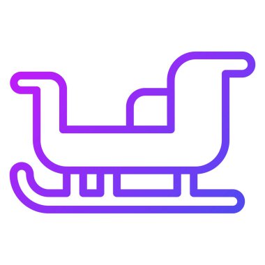 Kızak hattı ikonu, Noel ve kutlamalar. Taslak sembol koleksiyonu. Düzenlenebilir vektör Tasarımı