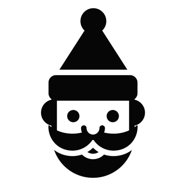 Santa icon, Christmas and celebrations. Glyph symbol collection. Editable vector Design