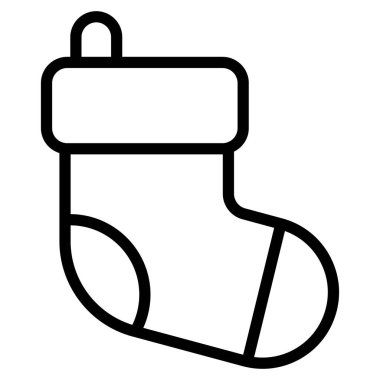 Çorap ikonu, Noel ve kutlamalar. Taslak sembol koleksiyonu. Düzenlenebilir vektör Tasarımı