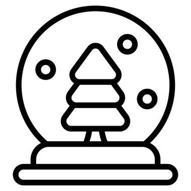 Noel Globe ikonu, Noel ve kutlamalar. Taslak sembol koleksiyonu. Düzenlenebilir vektör Tasarımı