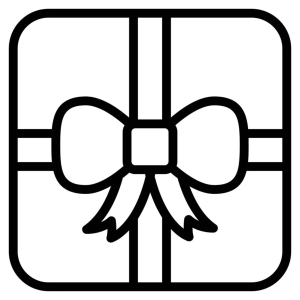 Geschenk Ikone Weihnachten Und Feiern Umrissene Symbolsammlung Editierbares Vektordesign — Stockvektor