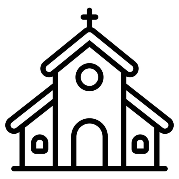 Church Icon Christmas Celebrations Outline Symbol Collection Editable Vector Design — Stock Vector