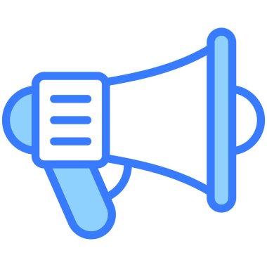 duyuru Blue Outline simgesi, Alışveriş ve İndirim ikonu.