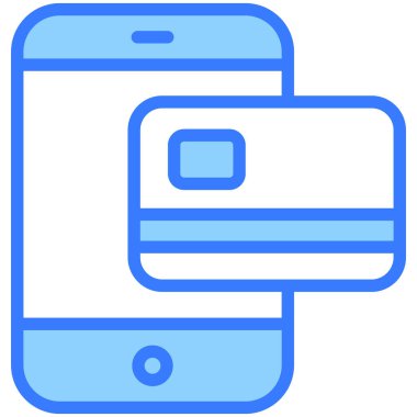 ödeme yöntemi Blue Outline simgesi, Alışveriş ve İndirim ikonu.