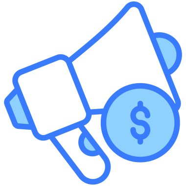 Pazarlama Mavi Taslak simgesi, Alışveriş ve İndirim ikonu.