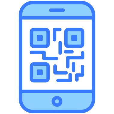 qr kod Mavi Taslak simgesi, Alışveriş ve İndirim ikonu.