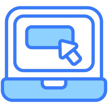 Çevrimiçi alışveriş Blue Outline simgesi, Alışveriş ve İndirim ikonu.