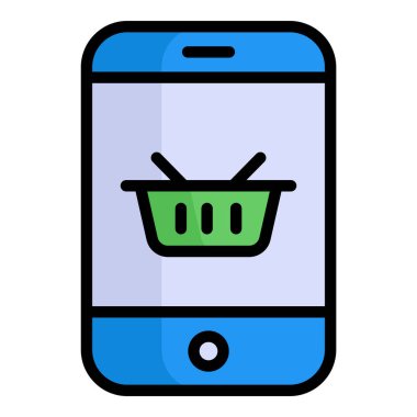 çevrimiçi alışveriş rengi ana hatları simgesi, alışveriş ve indirim satış simgesi.