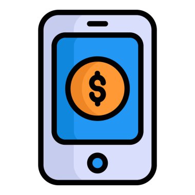 mobil ödeme rengi ana hatları simgesi, alışveriş ve indirim satış simgesi.