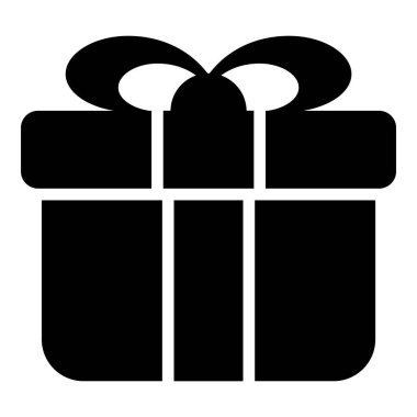 Hediye vektörü simgesi, alışveriş ve indirim satış simgesi.