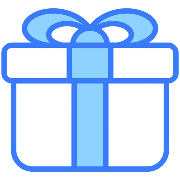 Δώρο Μπλε Περίγραμμα Εικονίδιο Ψώνια Και Έκπτωση Πώληση Εικονίδιο — Διανυσματικό Αρχείο