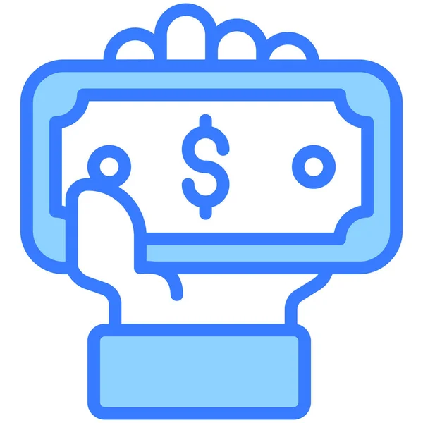 Geld Blue Outline Icon Shopping Und Discount Sale Icon — Stockvektor