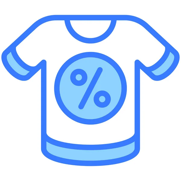 Camisa Desconto Ícone Esboço Azul Ícone Compras Venda Desconto — Vetor de Stock