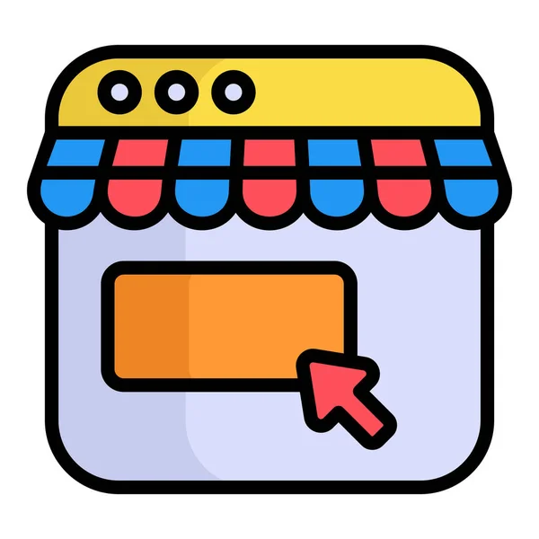 Web Store Εικονίδιο Περίγραμμα Χρώμα Ψώνια Και Έκπτωση Εικονίδιο Πώληση — Διανυσματικό Αρχείο