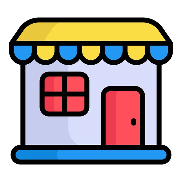 Boutique Icône Contour Couleur Shopping Rabais Icône Vente — Image vectorielle