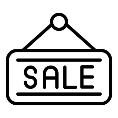 satış tahtası çizgisi simgesi, alışveriş ve indirim satış simgesi.