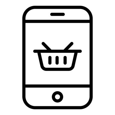 çevrimiçi alışveriş çizgisi simgesi, alışveriş ve indirim satış simgesi.