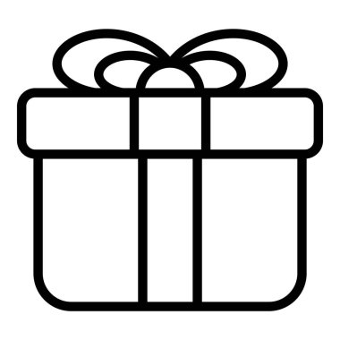 hediye vektör çizgisi simgesi, alışveriş ve indirim satış simgesi.