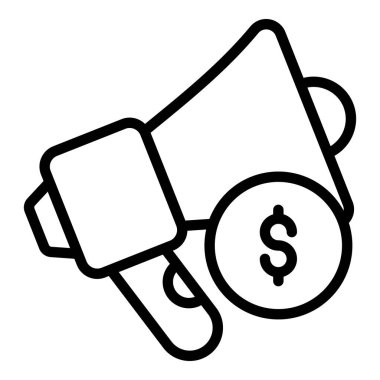 pazarlama vektör çizgisi simgesi, alışveriş ve indirim satış simgesi.