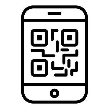 qr kod vektör çizgisi simgesi, alışveriş ve indirim satış simgesi.