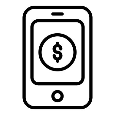 mobil ödeme vektör çizgisi simgesi, alışveriş ve indirim satış simgesi.