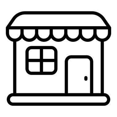 mağaza vektör çizgisi simgesi, alışveriş ve indirim satış simgesi.