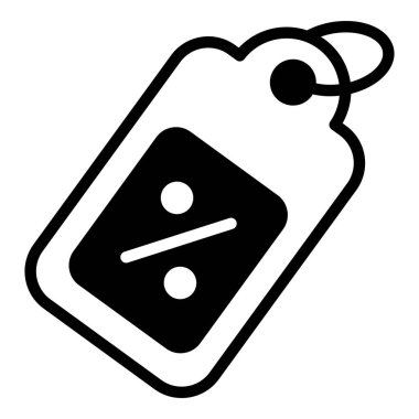 indirimli etiket simgesi siyah simge, alışveriş ve indirim satış simgesi.