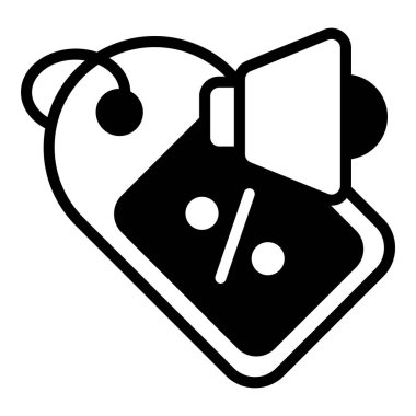 büyük satış vektörü siyah simge, alışveriş ve indirim satış simgesi.