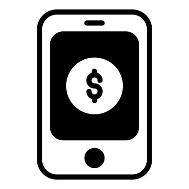 mobil ödeme vektörü siyah simge, alışveriş ve indirim satış simgesi.