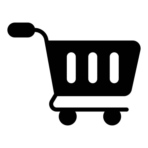 Varukorg Vektor Glyph Ikon Shopping Och Rabatt Försäljning Ikon — Stock vektor