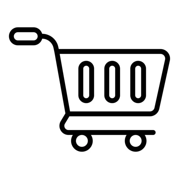 Shopping Cart Vector Line Icon Shopping Discount Sale Icon — Stock Vector