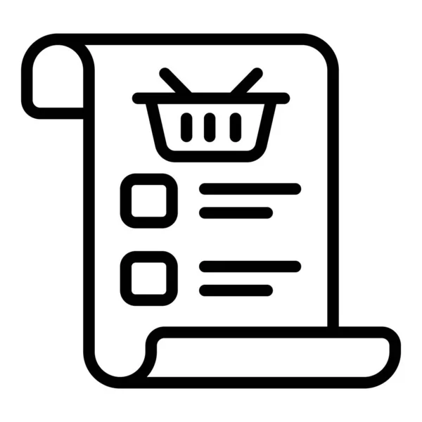 Shoppinglista Vektor Linje Ikon Shopping Och Rabatt Försäljning Ikon — Stock vektor