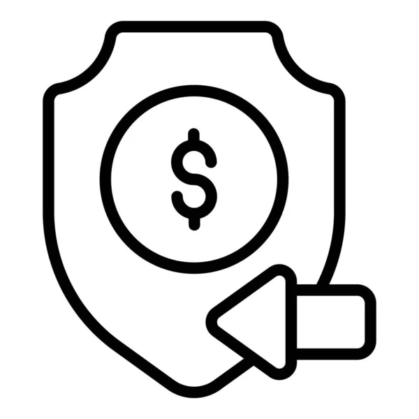 Sicheres Geldvektorleitungssymbol Symbol Für Shopping Und Rabattverkauf — Stockvektor