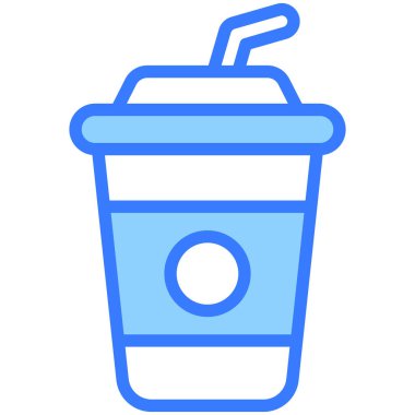 Meyve suyu bardağı vektörü Mavi dış hat simgesi. Hindu festivali, Hindu kutlama ikonu.