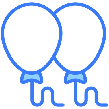 balon vektörü Mavi dış hat simgesi. Hindu festivali, Hindu kutlama ikonu.