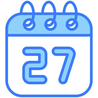 Takvim vektörü Mavi dış hat simgesi. Hindu festivali, Hindu kutlama ikonu.