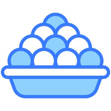 laddu dish vektörü Blue outline simgesi. Hindu festivali, Hindu kutlama ikonu.