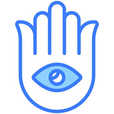 İnanç vektörü Mavi Çizgi Simgesi. Hindu festivali, Hindu kutlama ikonu.