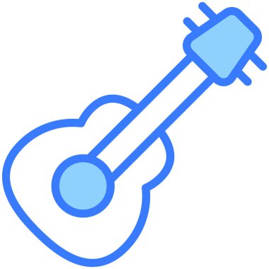 Gitar vektörü Blue outline simgesi. Hindu festivali, Hindu kutlama ikonu.