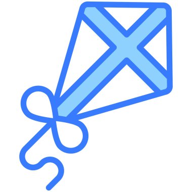 Uçurtma vektörü Mavi dış hat simgesi. Hindu festivali, Hindu kutlama ikonu.