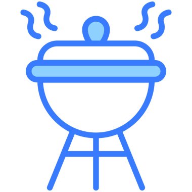 Barbekü vektörü Mavi dış hat simgesi. Hindu festivali, Hindu kutlama ikonu.