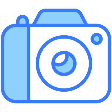 Kamera vektörü Mavi dış hat simgesi. Hindu festivali, Hindu kutlama ikonu.