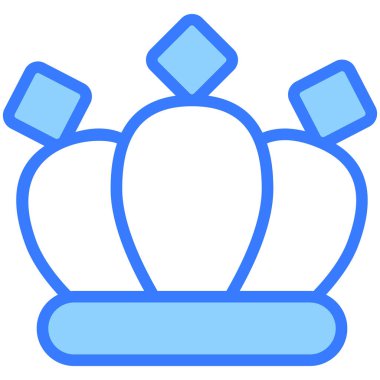 Crown vektörü Mavi dış hat simgesi. Hindu festivali, Hindu kutlama ikonu.