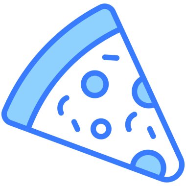 Pizza vektörü Blue outline ikonu. Hindu festivali, Hindu kutlama ikonu.