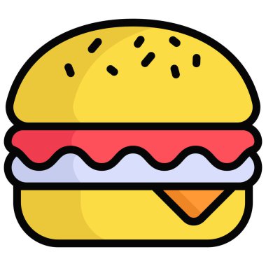 yiyecek vektörü renkli dış hat simgesi. Hindu festivali, Hindu kutlama ikonu,