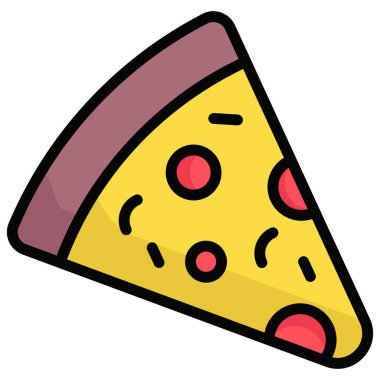 Pizza vektörü renkli taslak simgesi. Hindu festivali, Hindu kutlama ikonu,